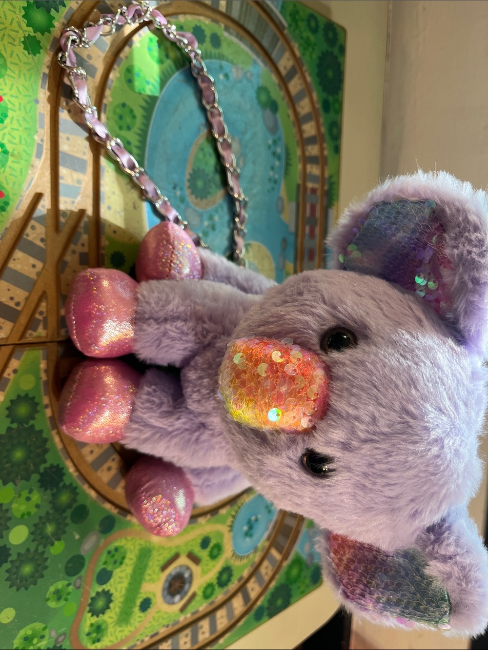 Lilac Sequin Crossbody Bag for Kids